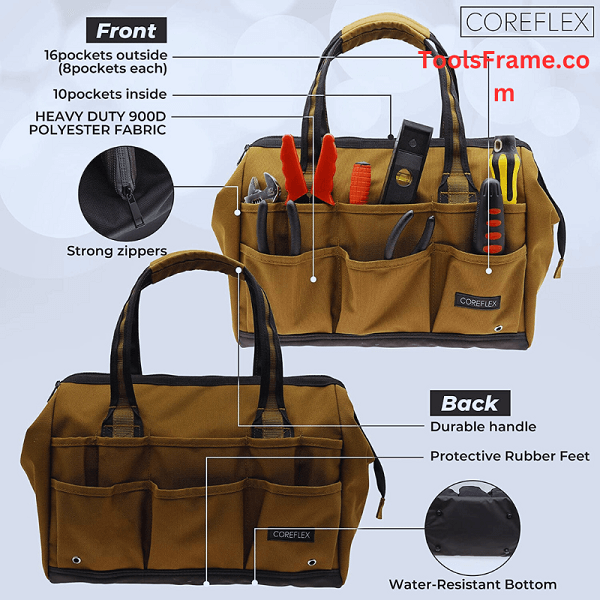 COREFLEX 14-inch Wide-Mouth Multi-Purpose Tool Bag Features