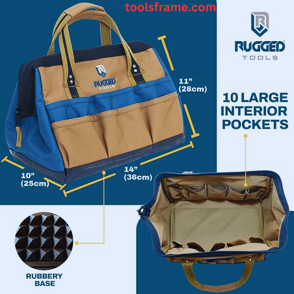 Rugged Tools Field Wide-Mouth Tool Bag Features and Diameter
