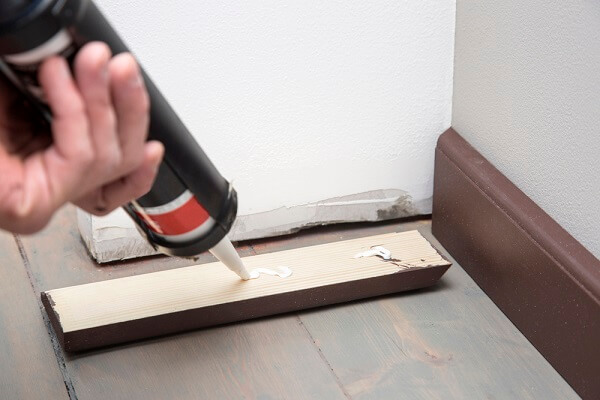Alternatives to a Nail Gun, Using Glue on the Baseboards