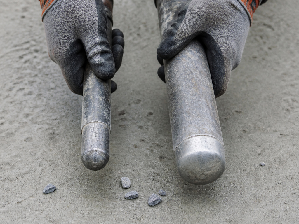 Comparing vibrator head sizes for different slab thicknesses and aggregate.